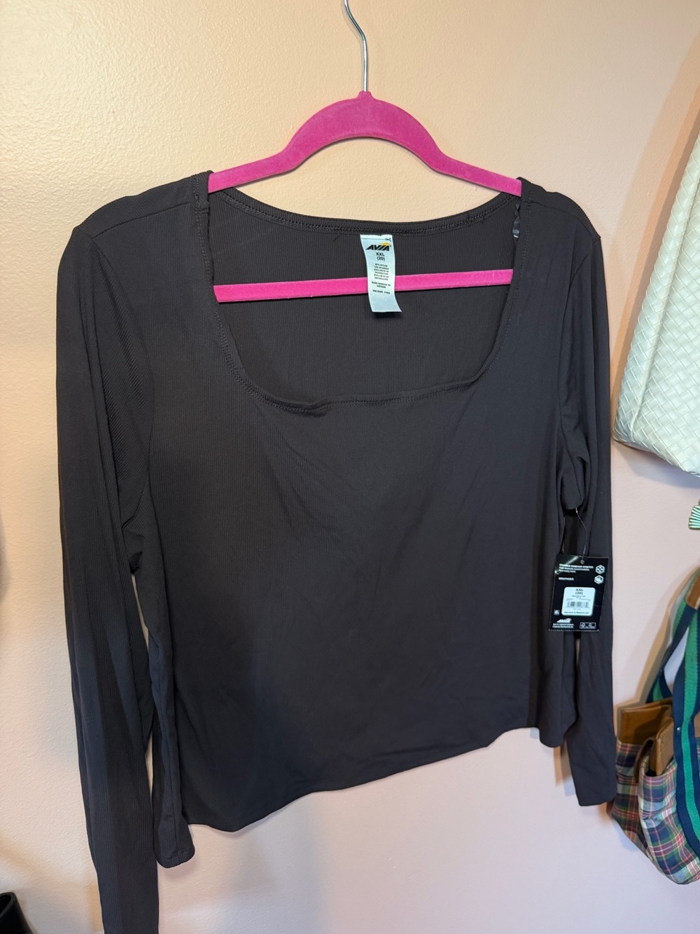 NWT Brown Ripped Square Neck Top